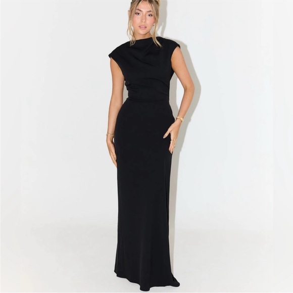 odd muse black dress Drape Maxi its all in the details for our muses. Satin Straight Neck Mini Dress